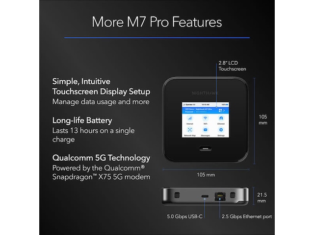 Netgear Nighthawk MH7450 Pro 5G mobil router Mobilt bredbånd