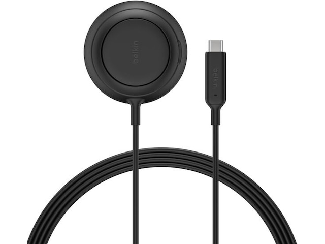 Belkin UltraCharge magnetisk ladeplate 25W Qi2 med stativ (svart) Trådløs lader