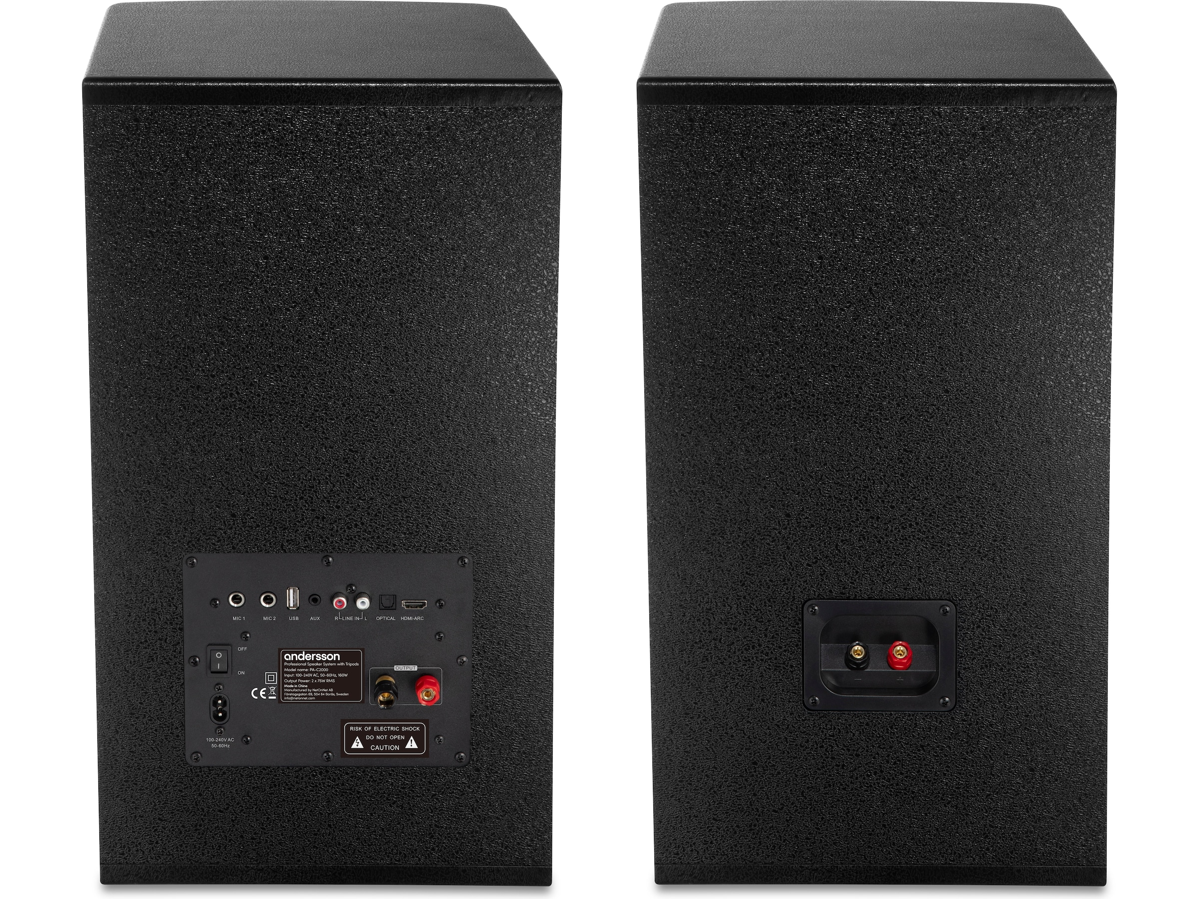 Andersson PA-system 300W Bluetooth 5.3 Høyttalere