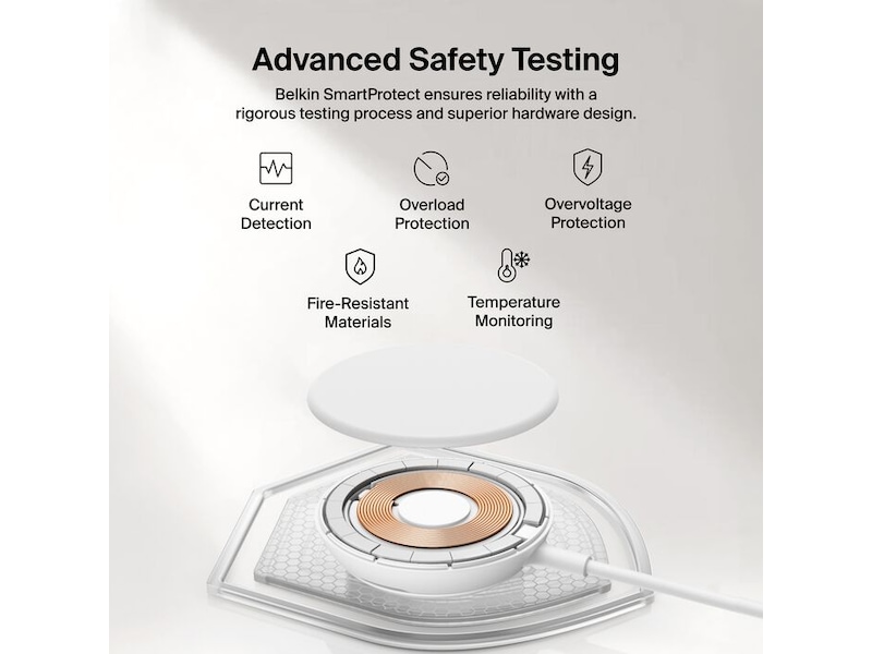 Belkin UltraCharge magnetisk ladeplate 25W Qi2 med stativ Trådløs lader