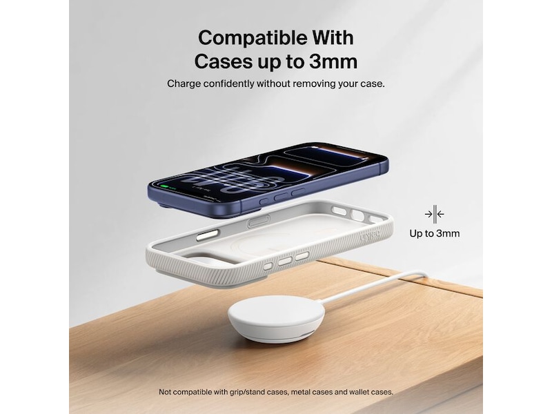 Belkin UltraCharge magnetisk ladeplate 25W Qi2 med stativ Trådløs lader