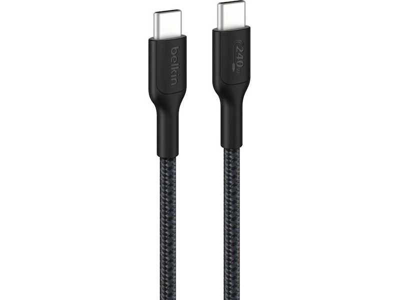 Belkin 240W USB-C flettet kabel 3m (sort) USB-kabler