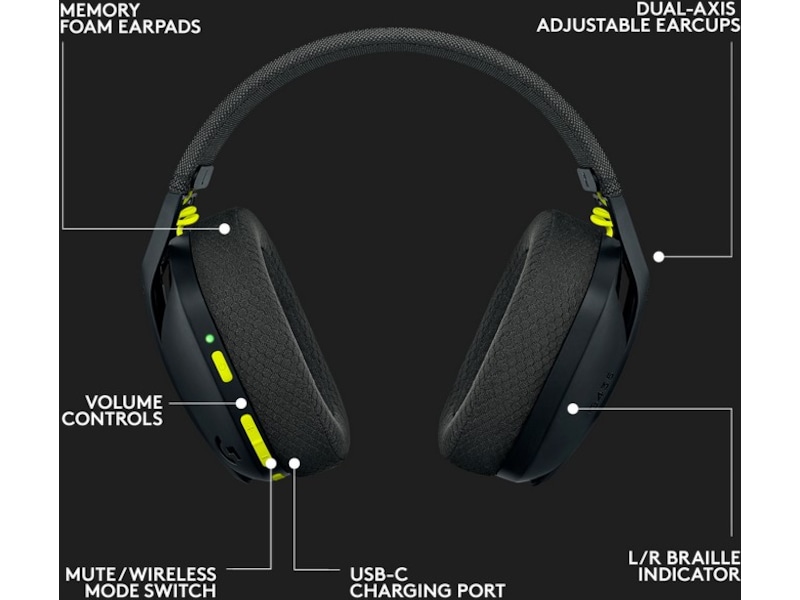 Logitech G435 LIGHTSPEED Trådløst Gaming Headset (sort) Gamingheadset