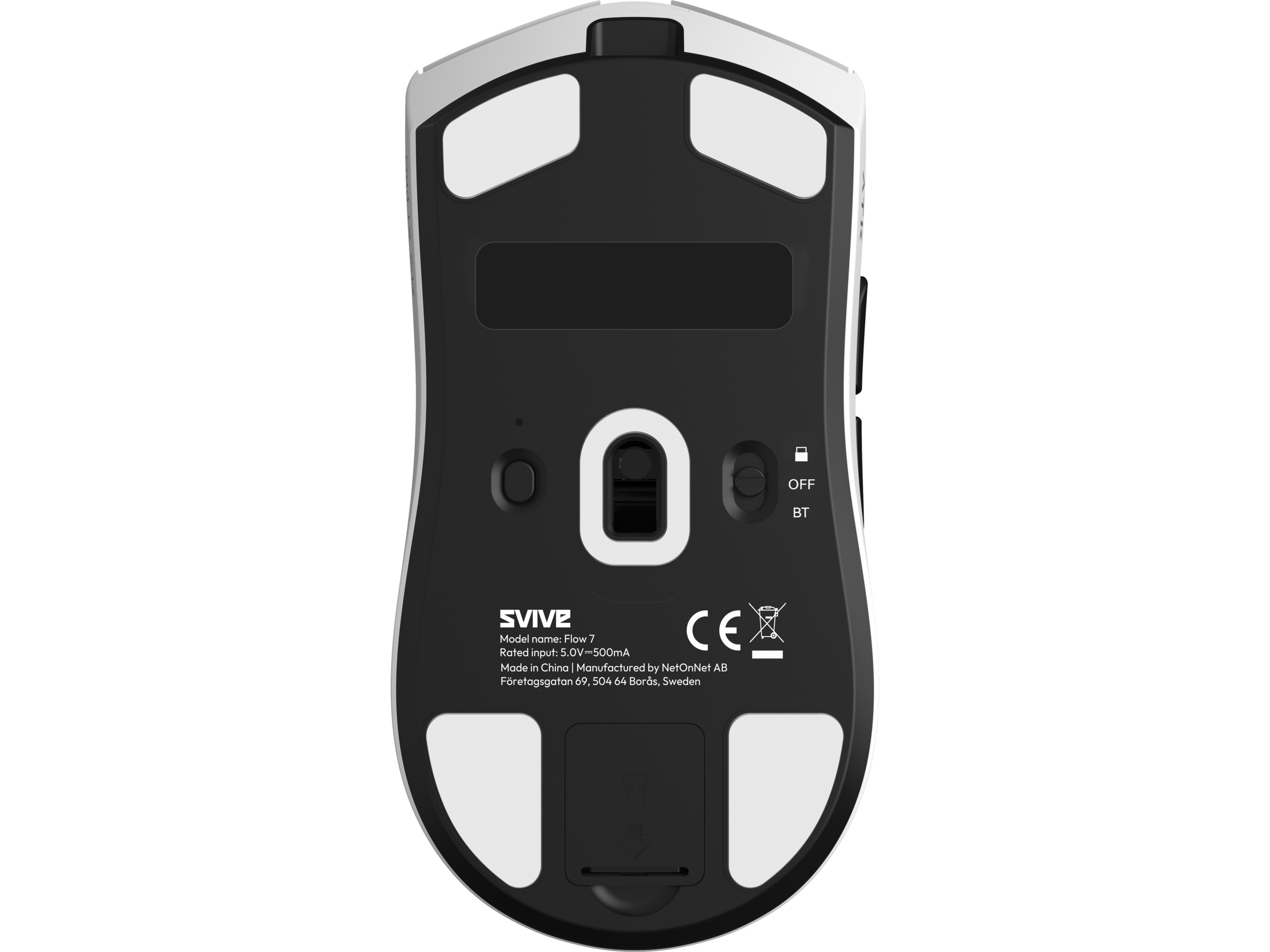 Svive Flow 7 Ultra Light Trådløs Gamingmus (hvit) Gamingmus