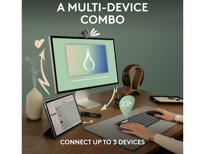 Pebble 2 Combo (sort) Mus & tastatur -kombipakker