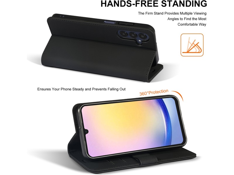 iiglo Samsung Galaxy A25 Lommebokdeksel (sort) Mobildeksel