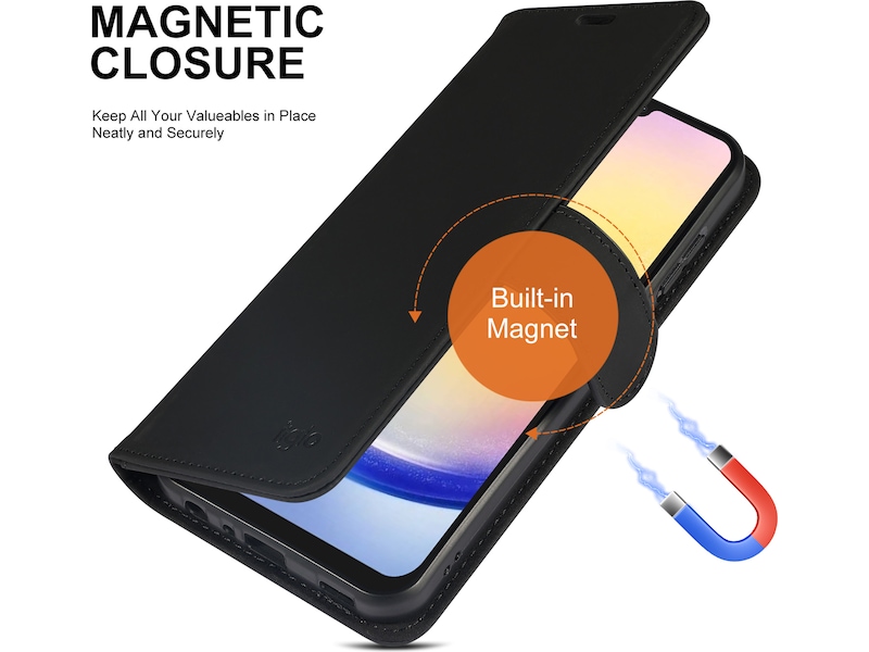 iiglo Samsung Galaxy A25 Lommebokdeksel (sort) Mobildeksel