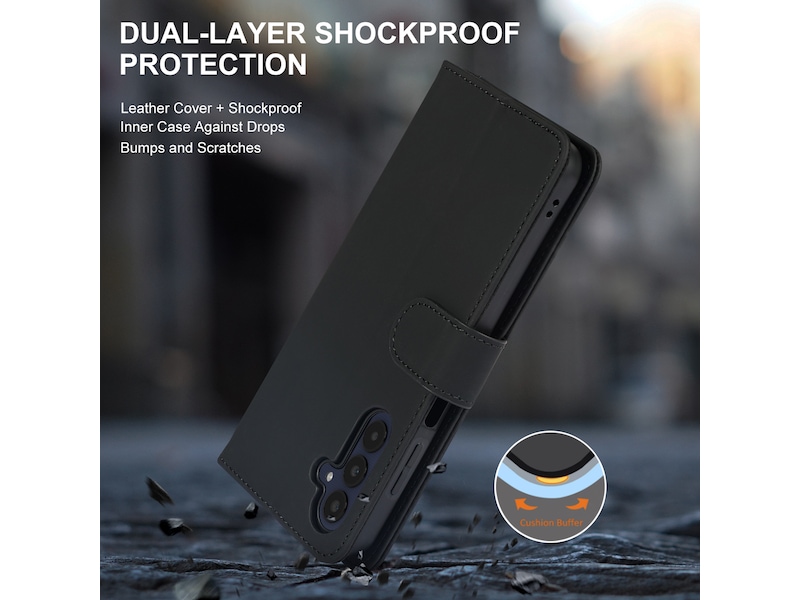 iiglo Samsung Galaxy A25 Lommebokdeksel (sort) Mobildeksel