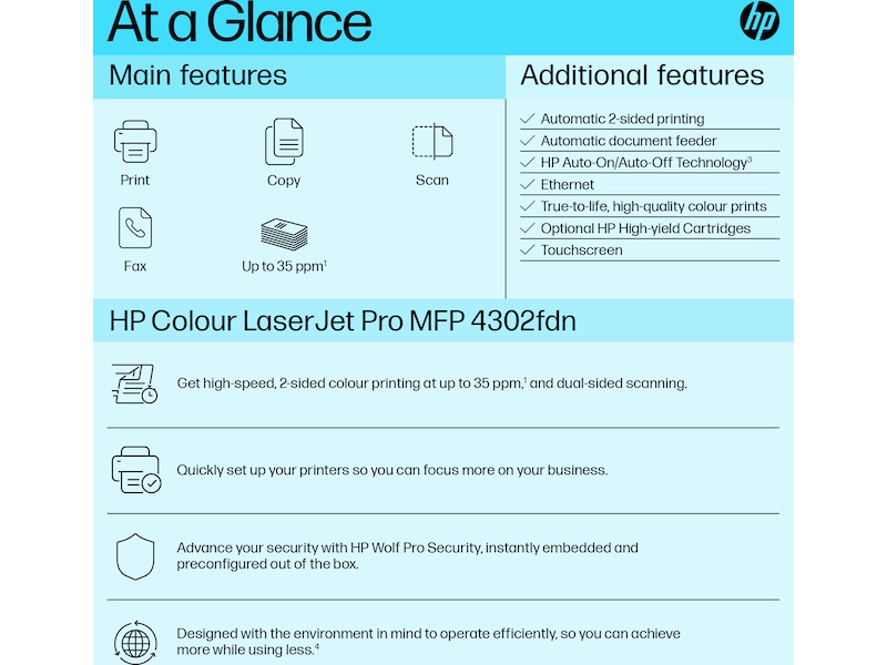 HP Color LaserJet Pro MFP 4302fdn laserskriver Skrivere