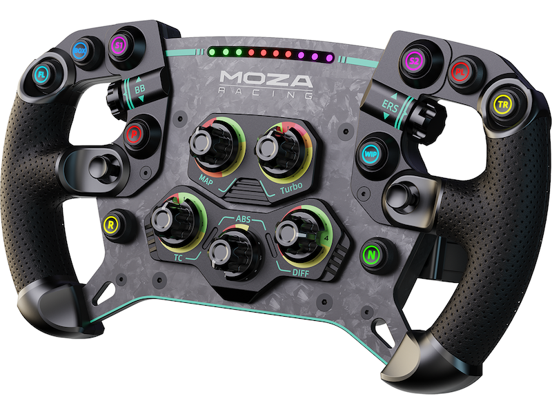 Moza Racing GS V2P Microfiber Leather GT Ratt 30cm Ratt og pedaler