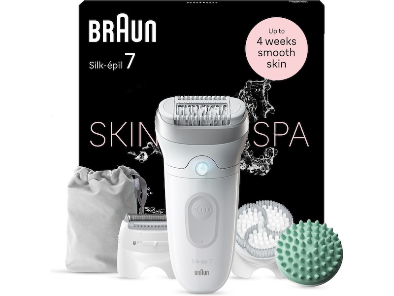 Braun Silk-épil 7 SkinSpa SE7-081 Epilator (hvit/sølv) Epilator & IPL-hårfjerning