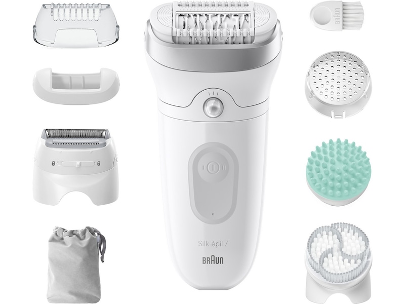 Braun Silk-épil 7 SkinSpa SE7-081 Epilator (hvit/sølv) Epilator & IPL-hårfjerning
