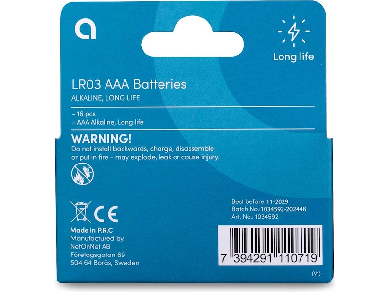 Andersson AAA batteri, 16-pk Batterier til generell bruk