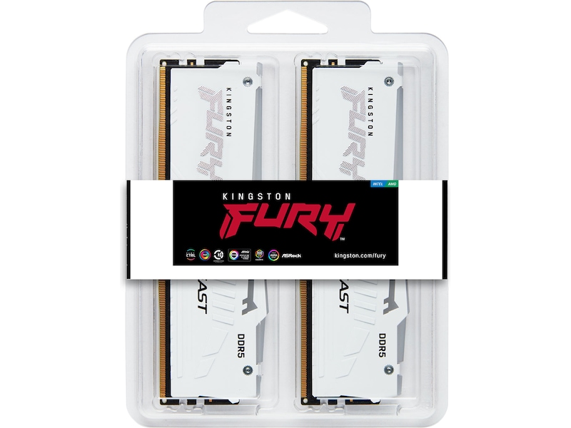 Kingston FURY Beast RGB DDR5 6000MHz 32GB Hvit Minnebrikker