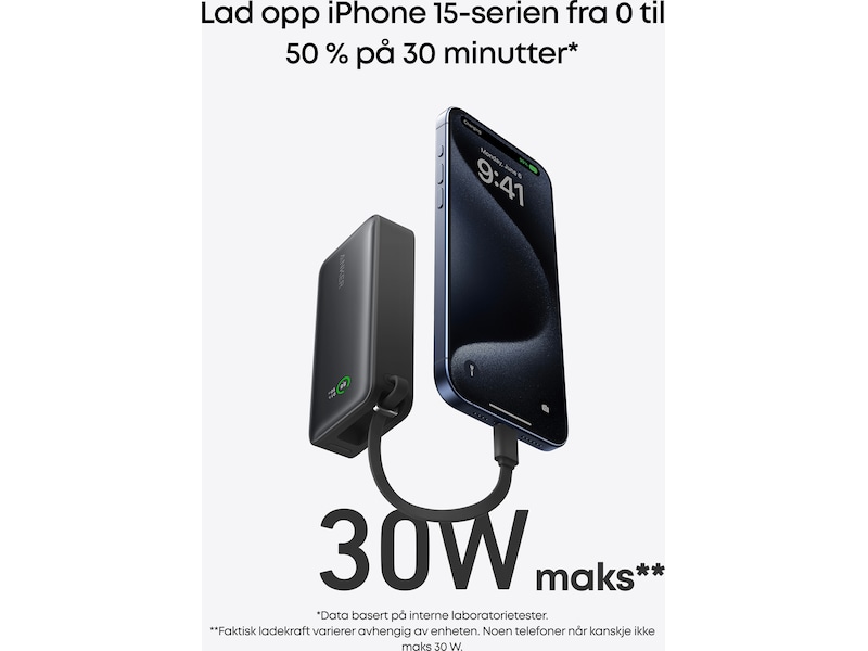 Anker 545 Nano Powerbank 10000mAh (sort) Powerbank