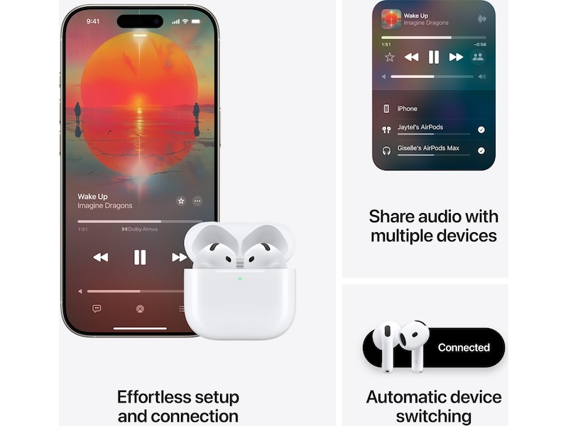 Apple AirPods 4 trådløse ørepropper, In-Ear (hvit) Ørepropper
