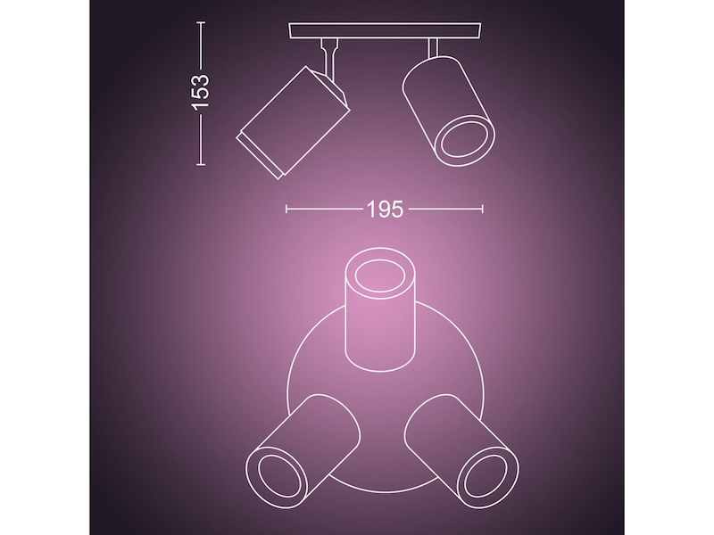 Philips Hue Trippelt Fugato-spotlight (hvit) Taklampe