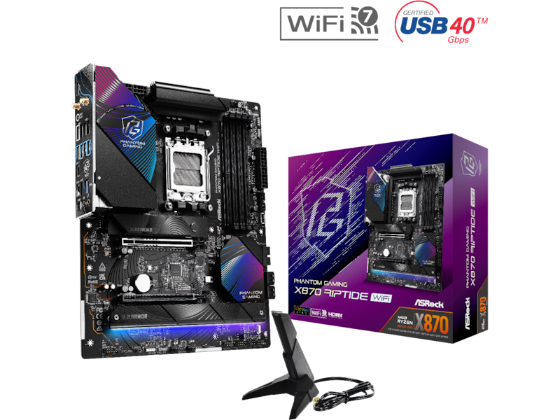 ASRock X870 Phantom Gaming Riptide WiFi Hovedkort AMD Socket