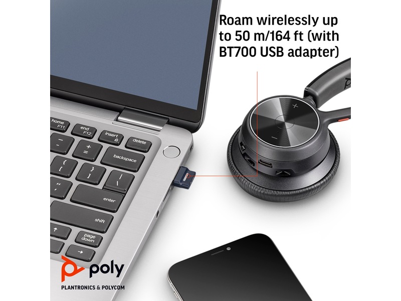 Poly Voyager 4320-M MS USB-C Headset med ladestativ Trådløse hodesett