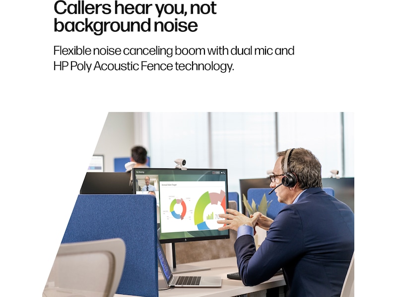 Poly Voyager 4320-M MS USB-C Headset med ladestativ Trådløse hodesett