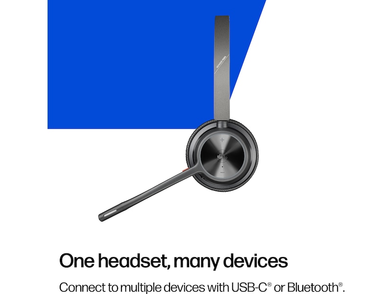 Poly Voyager 4320-M MS USB-C Headset med ladestativ Trådløse hodesett