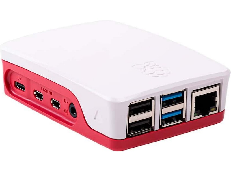 Raspberry Pi 4 B offisiell case (rød/hvit) Tilbehør