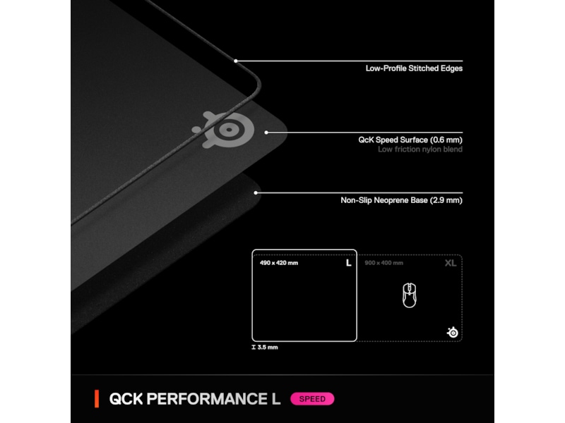 SteelSeries QcK Performance L Speed gamingmusematte Gamingmusematte