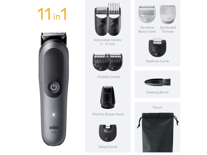 Braun Series 5 All-in-One groomingsett (grå) Hårklippere