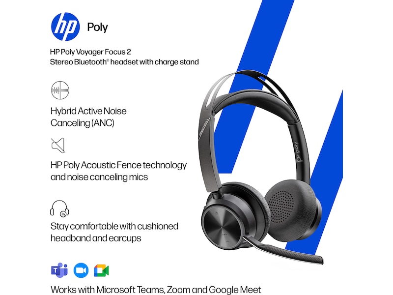 HP Poly Voyager Focus 2 MS USB-C trådløst headset Trådløse hodesett