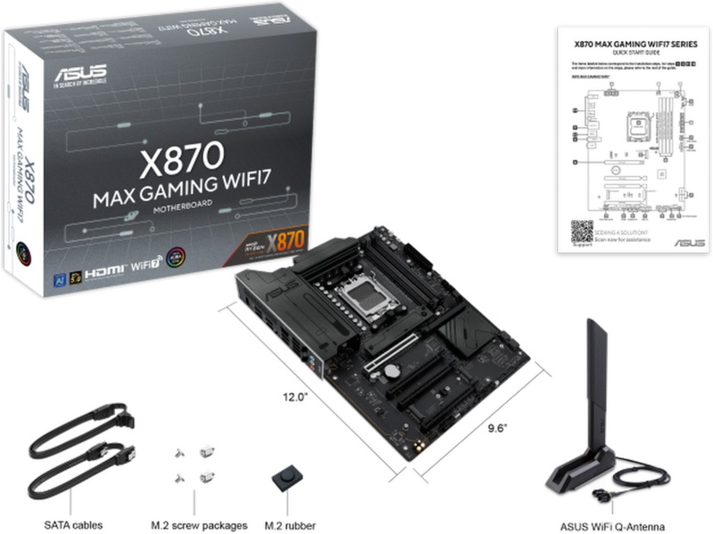 ASUS X870 MAX GAMING WIFI7 Hovedkort AMD Socket