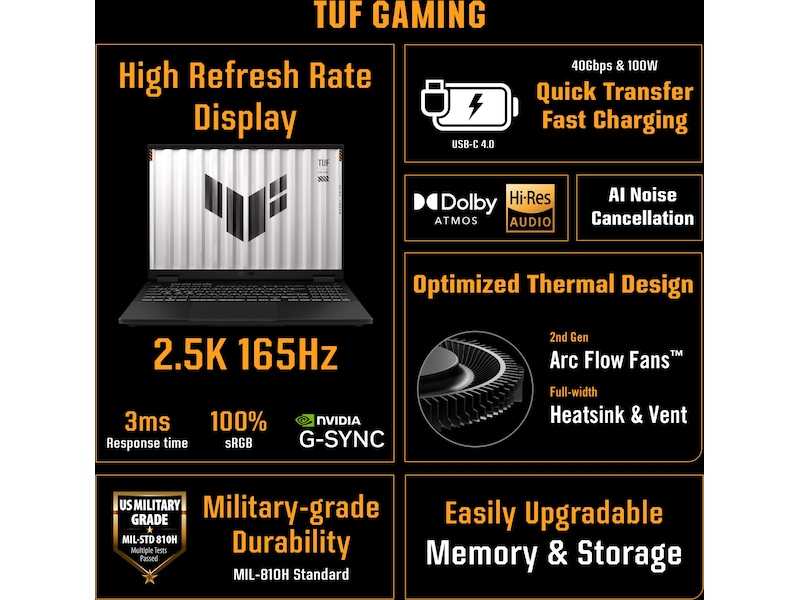 ASUS TUF Gaming A16 16" 2.5K WQXGA 165 Hz Gaming laptop