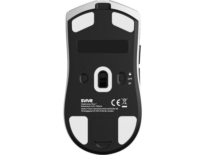 Svive Flow 7 Ultra Light Trådløs Gamingmus (hvit) Gamingmus