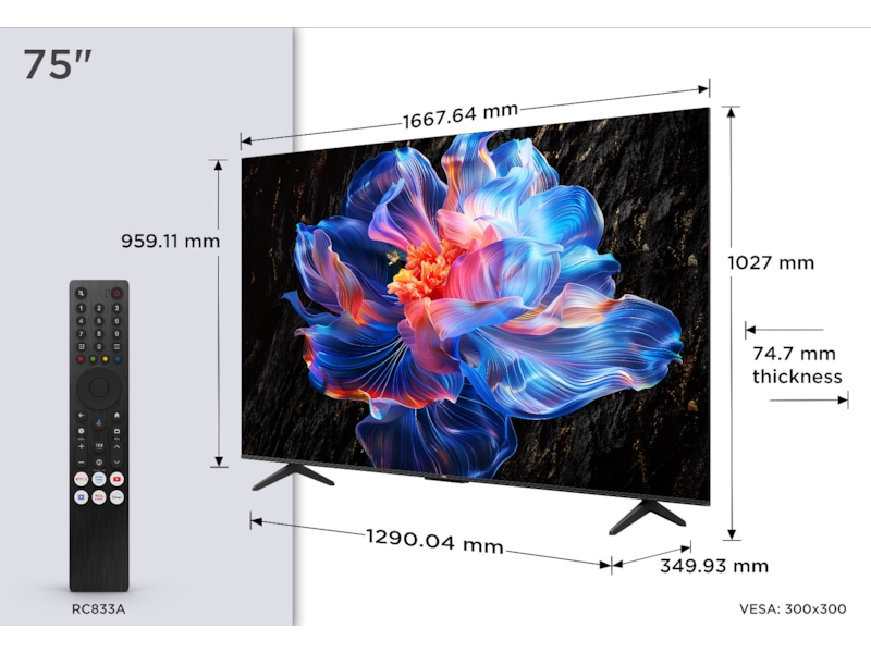 TCL 4K Google TV 75V6C 70 - 79 tommer TV