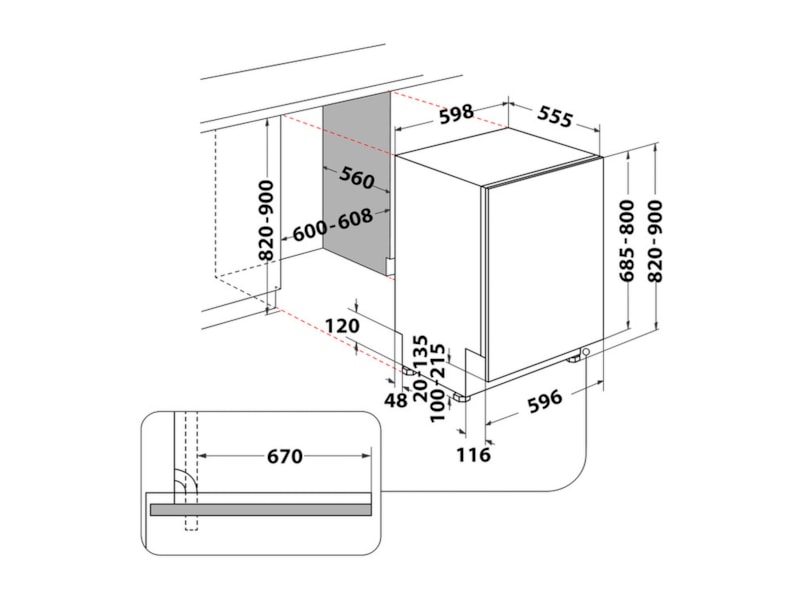 Whirlpool WIC 3C34 PFE S Integrert oppvaskmaskin Integrert oppvaskmaskin