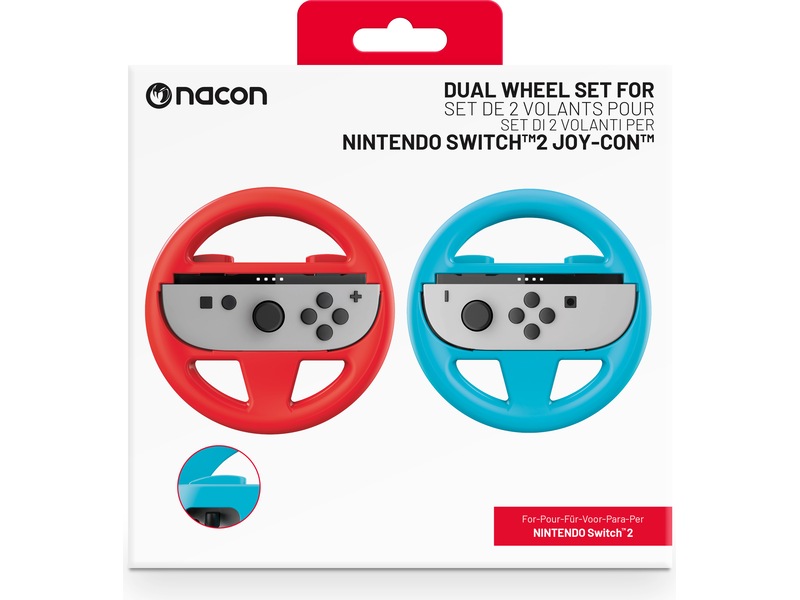 Nacon Dual Wheel for Nintendo Switch 2 (rød/blå) Tilbehør til spillkonsoller