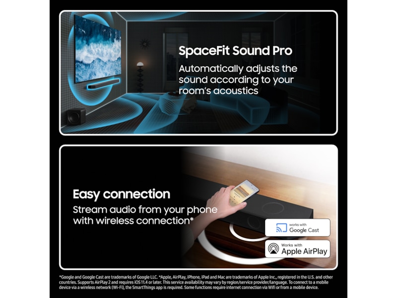 Samsung HW-Q995F soundbar med subwoofer (2025) Lydplanker