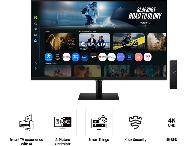 Samsung 32" 4K smart skjerm M7 32FM702 (sort) Skjermer