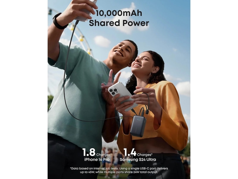 Anker Nano Power Bank 10K 45W (sort) Powerbank