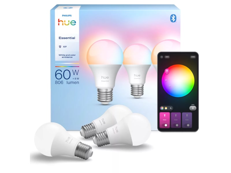 Philips Hue Essential WCA lyspære E27 806 lm (3-pack) Lyspærer & LED-pærer