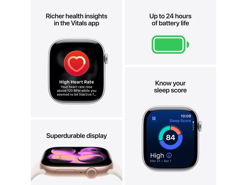 Apple Watch Series 11 GPS + LTE 42mm aluminium (stellargrå) Smartklokker