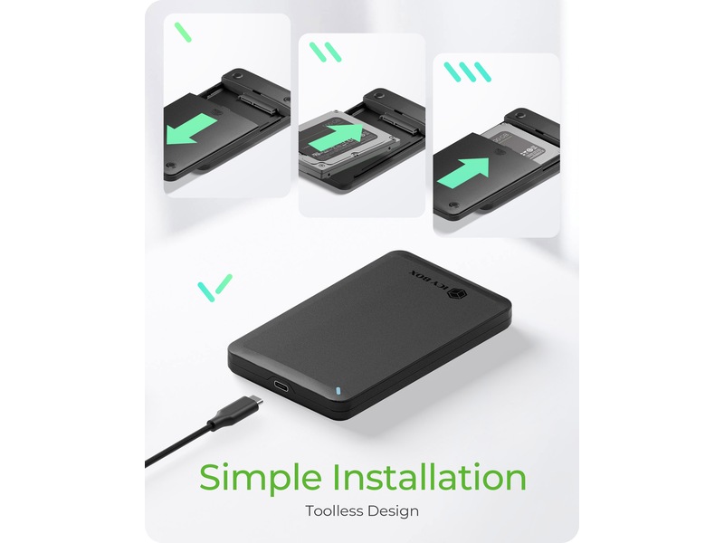 Icy Box 2.5" SATA HDD/SSD kabinett Eksterne kabinetter