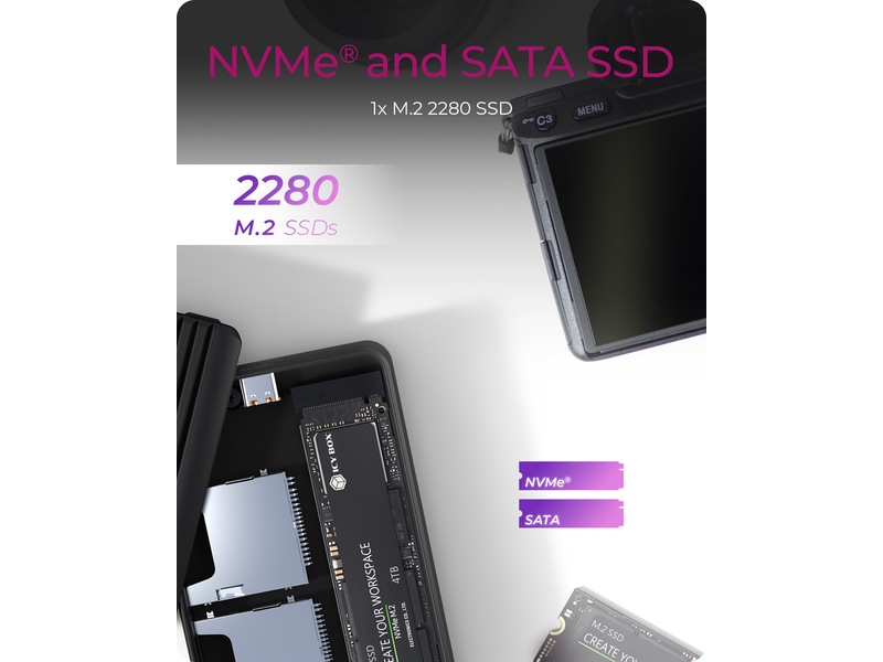 ICY BOX IB-CR602M-C31 M.2 SSD Enclosure Dokkingstasjoner