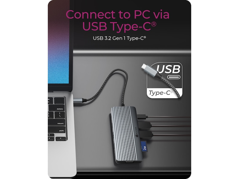 ICY BOX 10 i 1 USB-C dockingstasjon Dockingstasjon & USB-HUB