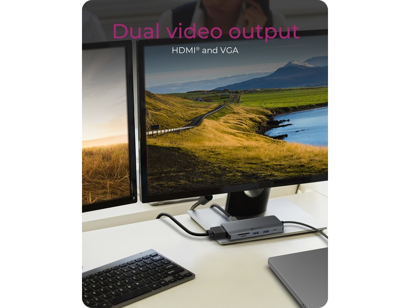 ICY BOX 10 i 1 USB-C dockingstasjon Dockingstasjon & USB-HUB