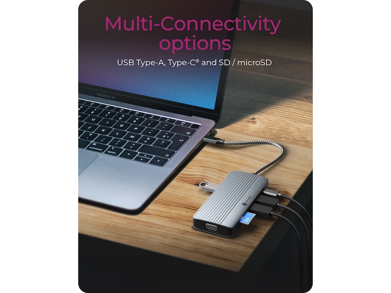 ICY BOX 10 i 1 USB-C dockingstasjon Dockingstasjon & USB-HUB