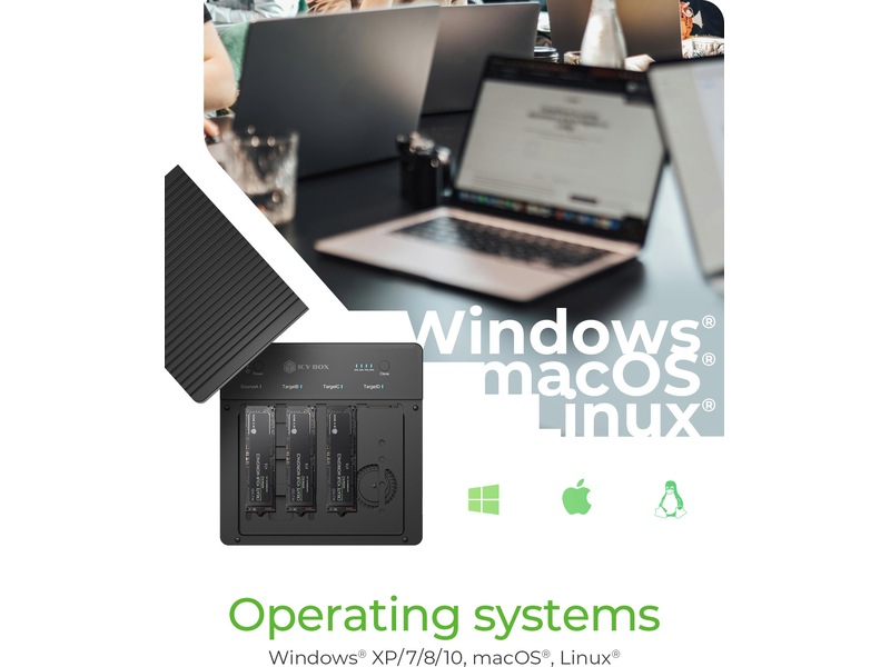  ICY BOX 4 bay Clone and DockingSation Dockingstasjon & USB-HUB