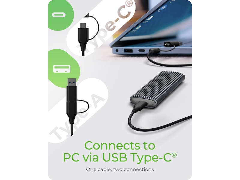 Icy Box M.2 NVMe & SATA M.2 SSD kabinett Eksterne kabinetter