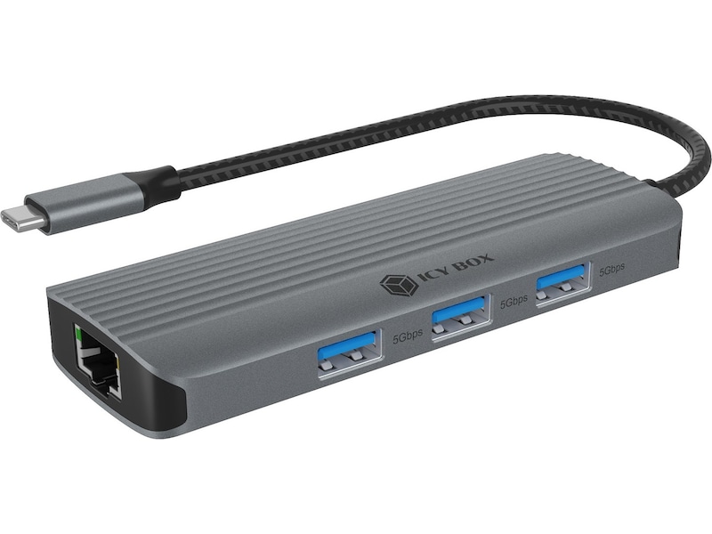 ICY BOX 6-i-1 Travel Docking Dockingstasjon & USB-HUB
