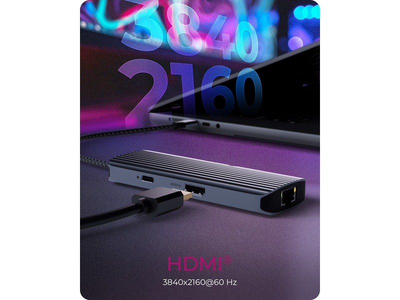 ICY BOX 6-i-1 Travel Docking Dockingstasjon & USB-HUB