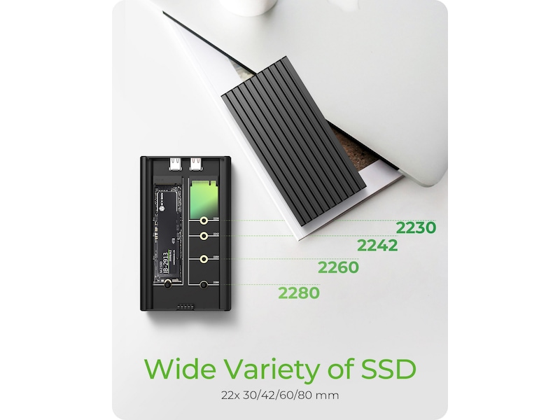 Icy Box 2-bay M.2 PCIe NVMe-kabinett Eksterne kabinetter